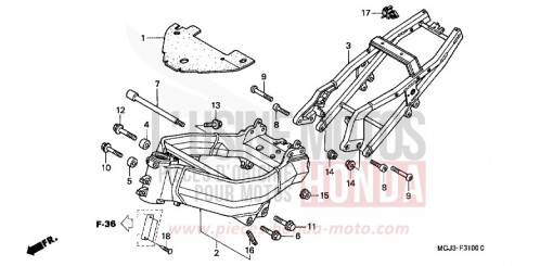 CARROSSERIE DE CHASSIS (CBR900RRY,1/RE1) CBR900RR1 de 2001